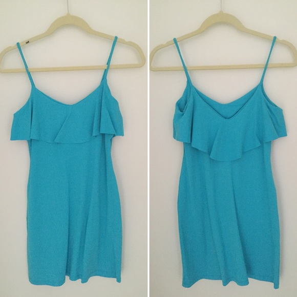 ❌ Susana Monaco Gwen Ruffle Top Dress - Surf - Picture 3 of 7